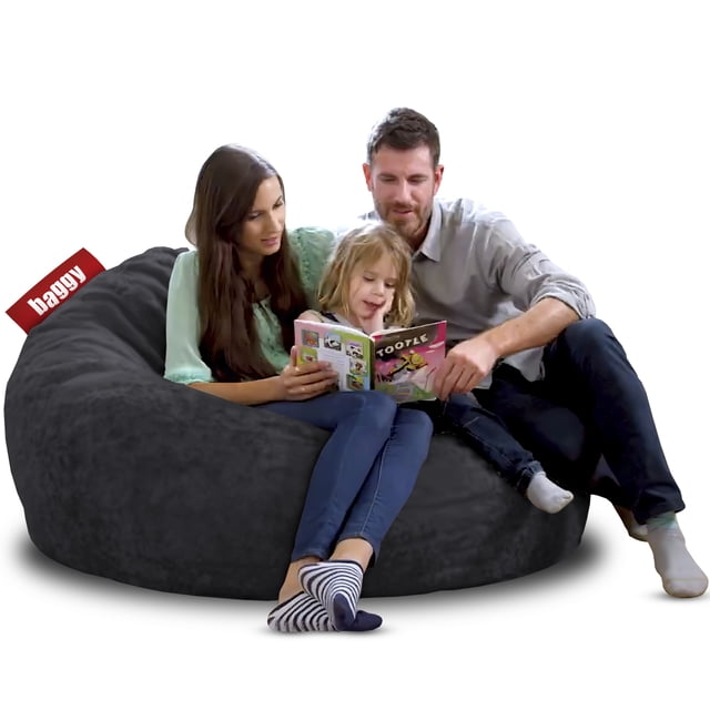 Puff Cama Queen Size 2 en 1 Baggy Negro 180 x 150 cm