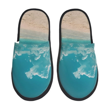 

Silkie Shopping Cart On Tropical Beach Slippers for women and Men House Shoes for Unisex Indoor House Shoes-Large