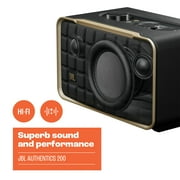 JBL Authentics 200 - Smart home speaker with Wi-Fi, Bluetooth and Voice Assistants with retro design - Black