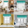 thumbnail image 5 of Cyan Turquoise Valances for Windows, Gradient Valance Window Treatment Rod Pocket Short Curtains Valances for Kitchen Bathroom 60"W x 14"L, 5 of 9