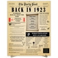 thumbnail image 1 of 101st Birthday Party Decor Poster 101 Years Ago Back In 1923, 1 of 1