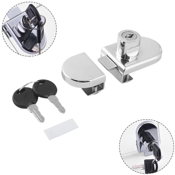 Kit de serrure pour porte en verre - Serrures antivol pour vitrines et meubles en verre -Compatible avec verre de 5 à 8 mm d'épaisseur | Leroy Merlin