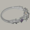 thumbnail image 4 of LBG British Made 14k White Gold Natural Amethyst & Opal Womens Anniversary Ring - 33 size options - Size 10, 4 of 7