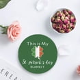 thumbnail image 4 of RYLABLUE Happy St. Patrick's Day Clover Set of 6 Round Coaster for Drinks, Absorbent Ceramic Stone Coasters Cup Mat with Cork Base for Home Kitchen Room Coffee Table Bar Decor, 4 of 5