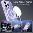 thumbnail image 4 of Asuwish Phone Case for iPhone 13 Pro/14 Pro 6.1 inch Tempered Glass Screen Protector Magnetic Folding Stand Frosted Translucent Rugged Shockproof Protective Cell Cover iPhone13/14Pro Women Men Purple, 4 of 7