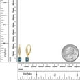 thumbnail image 6 of Gem Stone King 10K Yellow Gold Persian Blue Moissanite and Lab Grown Diamond Dangle Earrings for Women | 1.26 Cttw | Gemstone Birthstone | Octagon 6X4MM, 6 of 6
