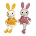 thumbnail image 2 of veasfak Handmade Beginner Crochet , A Pair of Rabbit Crocheting Crafts Hand Made Kids Pink and Yellow, 2 of 6