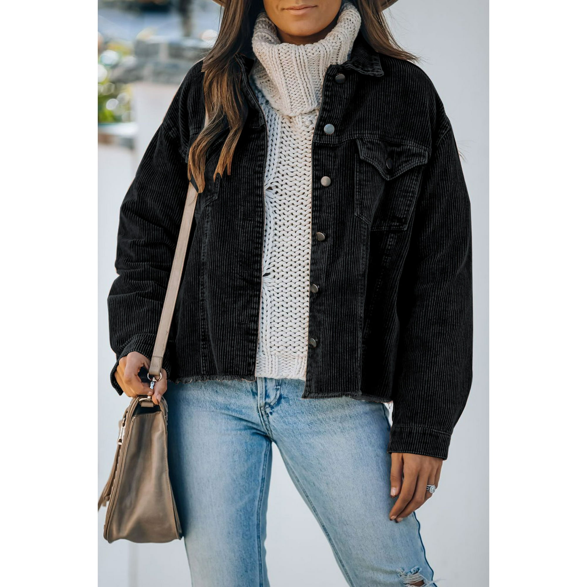 Black corduroy jacket womens deals