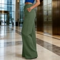 thumbnail image 4 of Zedker Wide Leg Pants for Women High Waisted Pants Solid Color Comfortable Pants Straight Leg Ankle Length Pant for Summer with Pockets Black L, 4 of 9