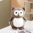 thumbnail image 4 of Lindo búho de peluche de juguete para regalo de cumpleaños de Navidad para niños y bebés 40cm gris oscuro, 4 of 9