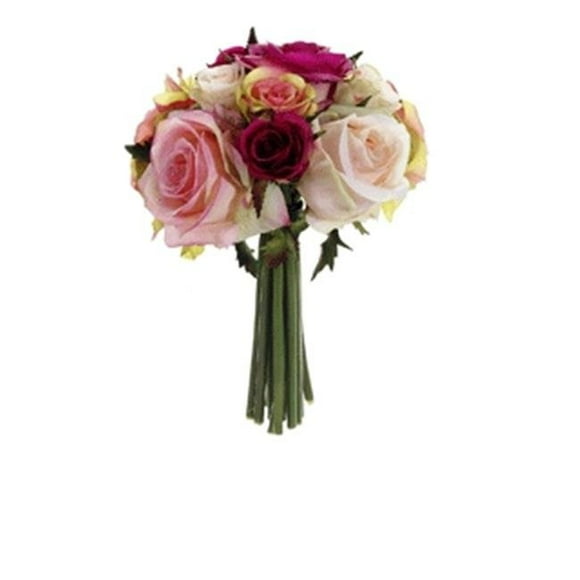 FBQ749-FU-PK Bouquet de Roses Confettis 9 Po Fuchsia-Rose- Pack de 6
