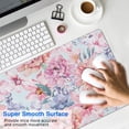 thumbnail image 4 of Long Mouse Pads for Desk,Pioneer Flower Floral Print Pattern Desk Mats on Top Of Desks, Desk Mouse Pad Extra Large with 3mm Non-Slip Base and Stitched Edge for Gaming,Office,Work,Home 31.5"x11.8", 4 of 6