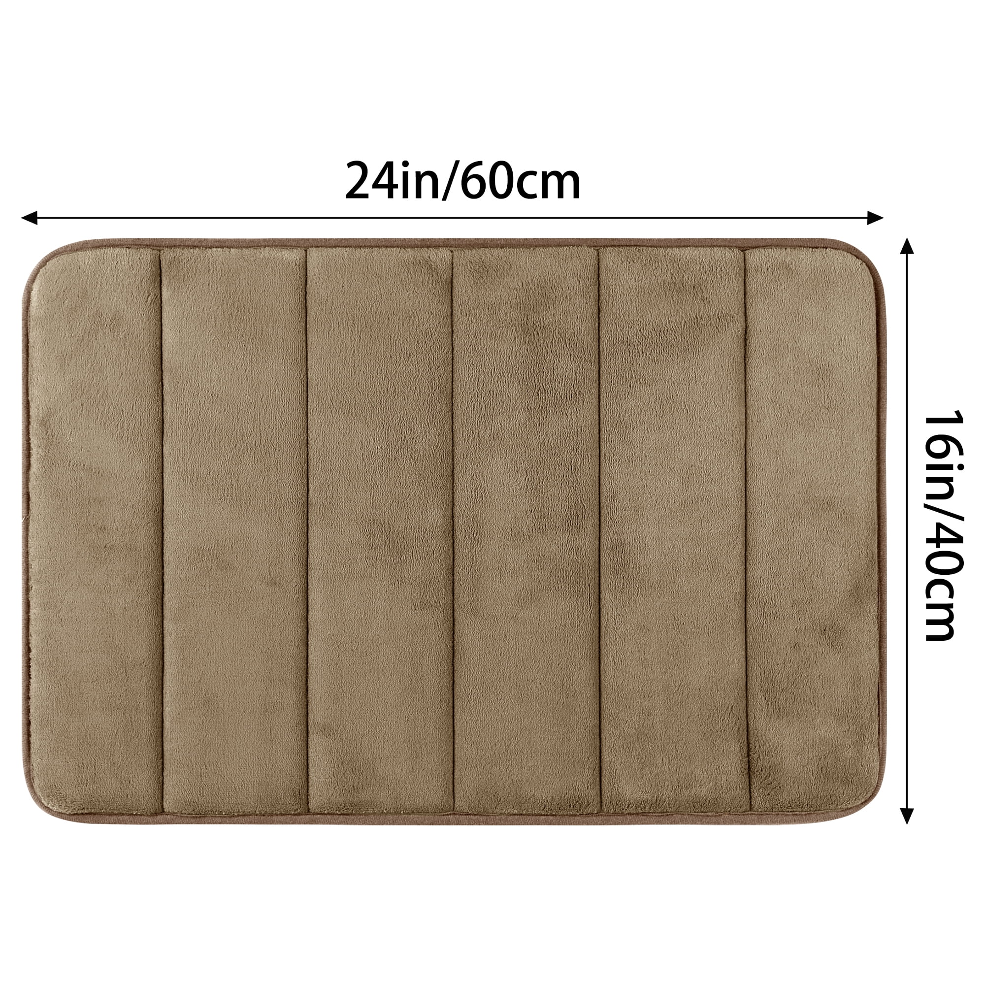 Unique Bargains 2 Pcs Soft Thick Absorbent Quick Dry Bathroom Bath Rugs Non Slip Brown/Green 16" x 24"