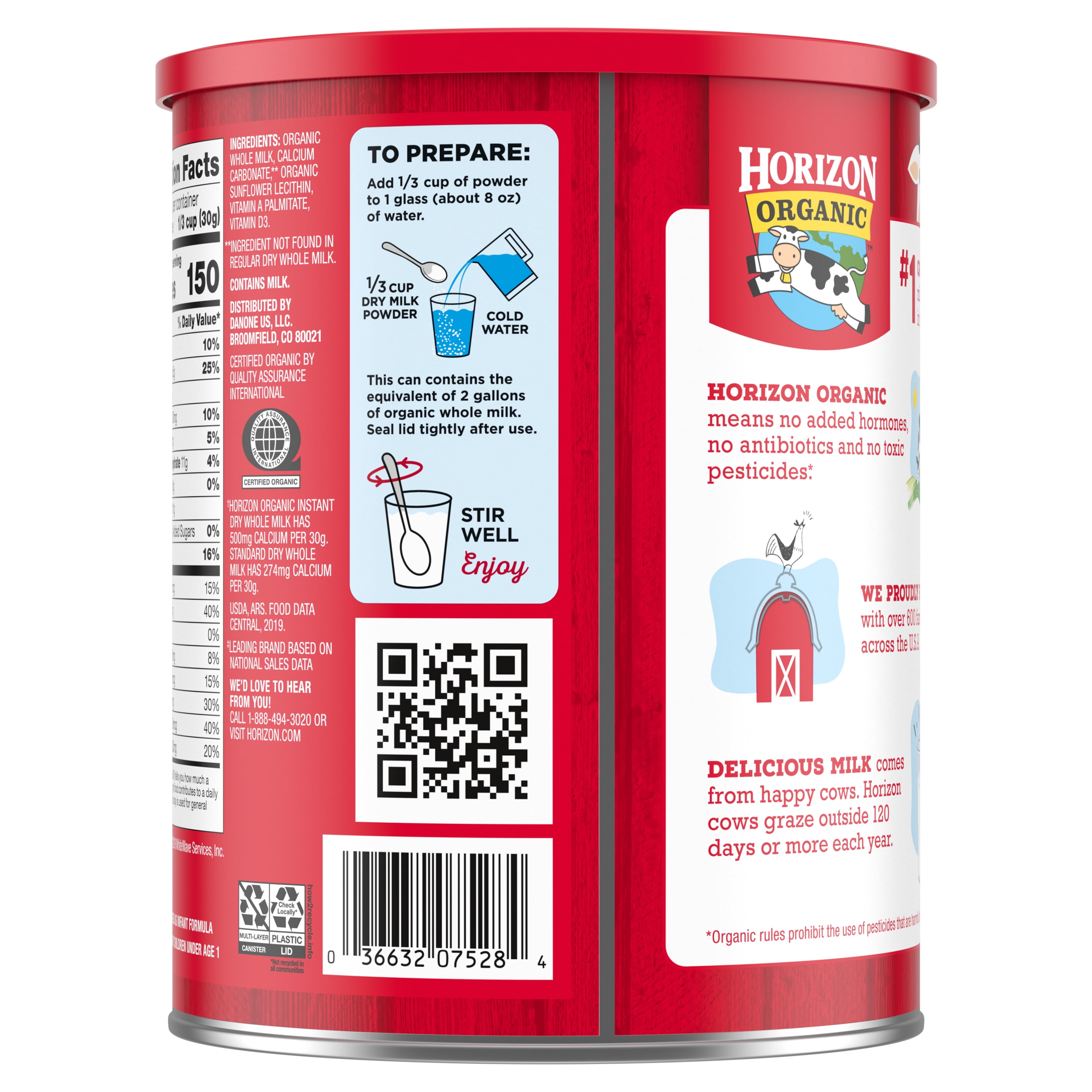 Horizon Organic Instant Dry Whole Milk, 960 Grams