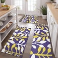 thumbnail image 2 of Purple Leaf Pattern Kitchen Rugs Sets Of 3,Kitchen Runner Rugs Non Skid Washable,Decorative Kitchen Floor Mats for Kitchen,Sink,Laundry,17"x30"+ 17"x47" + 17"x59", 2 of 6