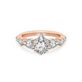 thumbnail image 4 of IGI Certified 2 Carat Pear Shape Lab Grown Diamond Engagement Ring | 14K Rose Gold | Frances Side Stone Diamond Ring | FG-VS1-VS2 Quality Friendly Diamonds, 4 of 6
