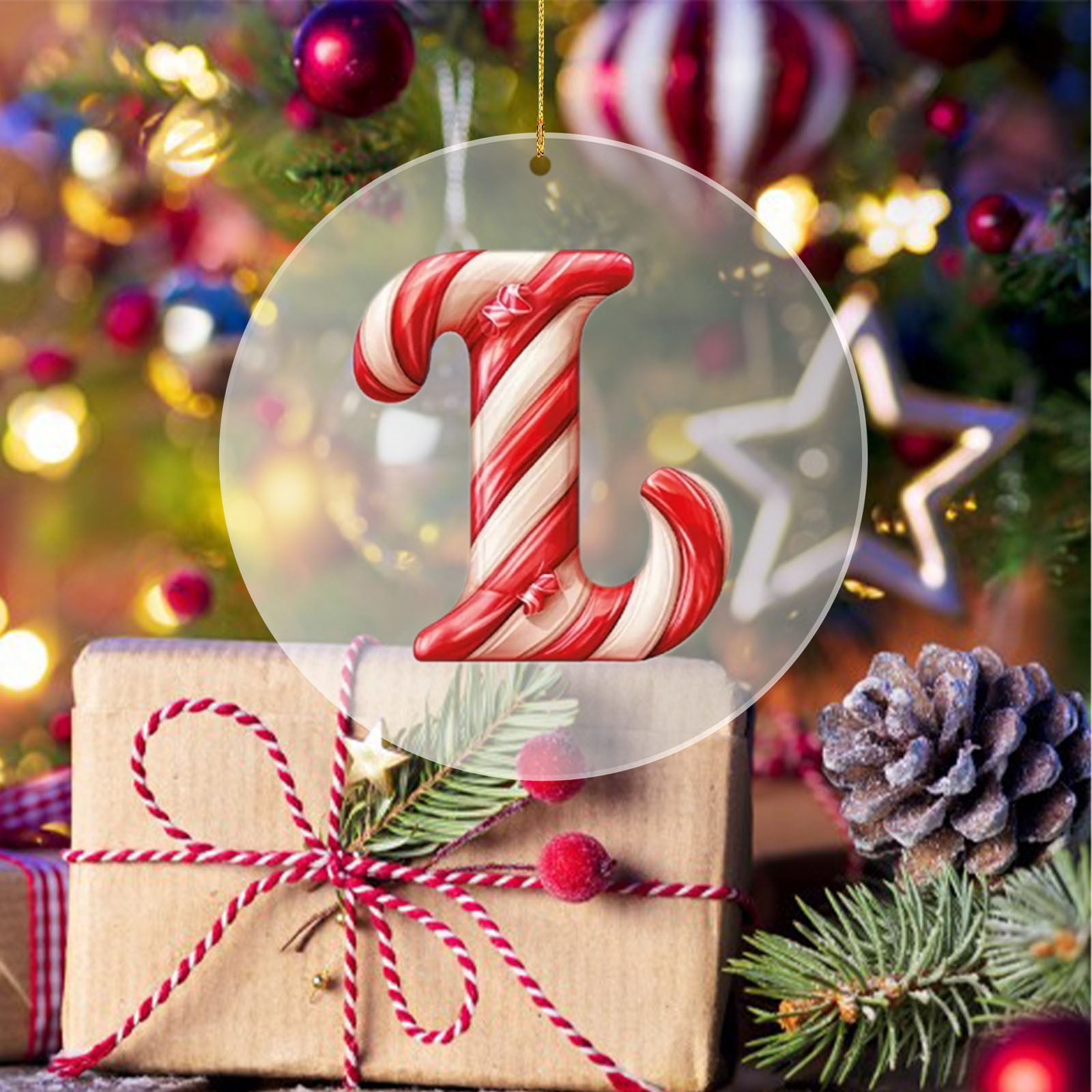 Kcavykas Gifts Christmas Decor 26-Letter Ornament Set | Candy Cane