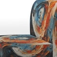 thumbnail image 4 of Designart "Dynamic VORTEX" Orange Spiral Upholstered Accent Chair - Modern Arm Chair For Bedroom, 4 of 5