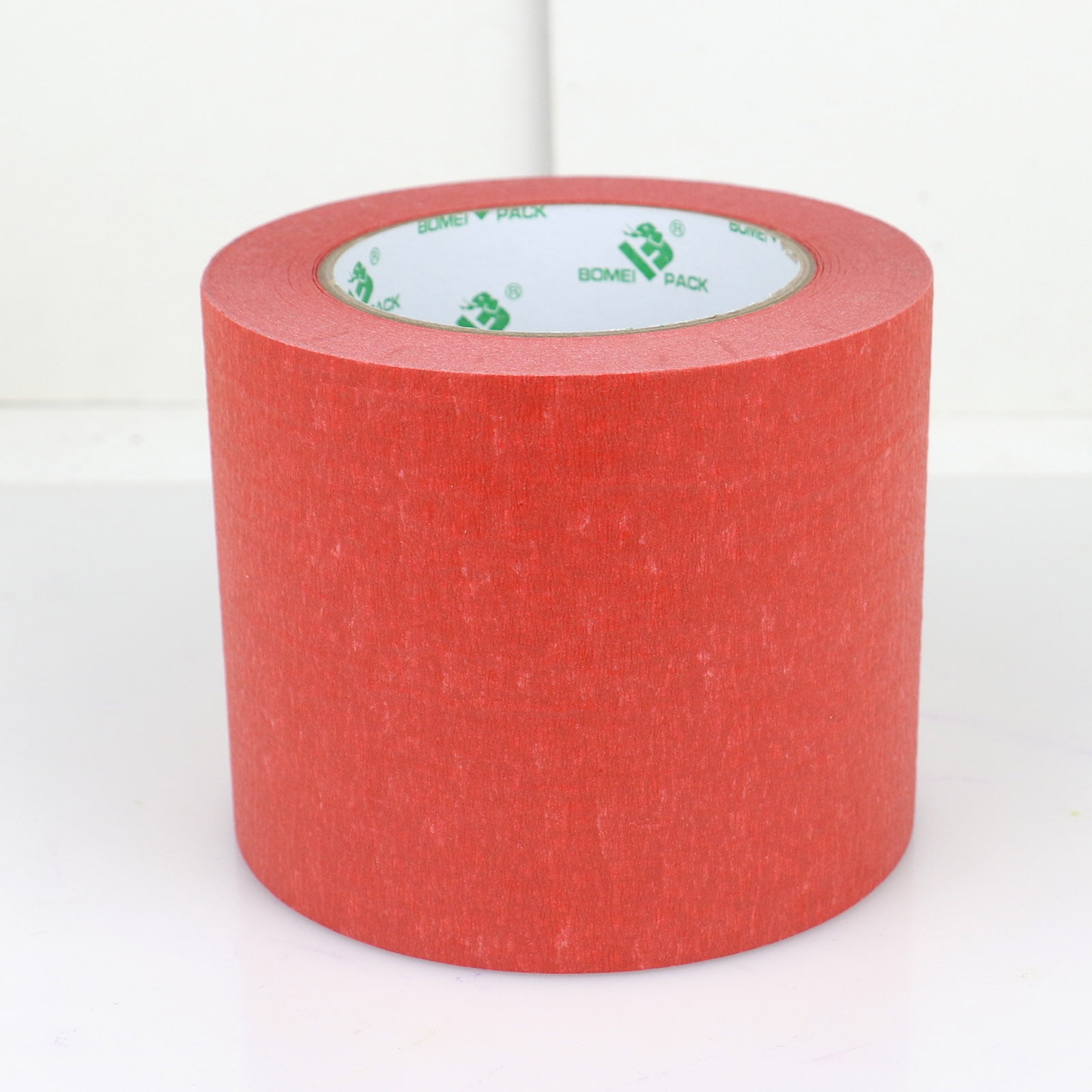 Bomei Pack Wide Red Masking Tape, 4 Inches x 55 Yards, 3D Tape