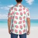 thumbnail image 4 of Balery Strawberry Camisas hawaianas de manga corta para hombre, camisas playeras de corte holgado, camisas de vacaciones con botones,Large, 4 of 7