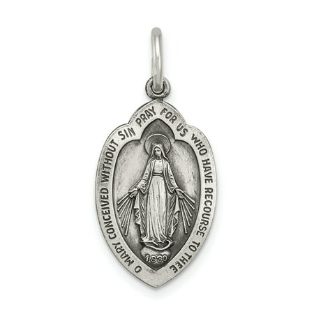 - 925 Sterling Silver Miraculous Medal Pendant Charm Necklace Religious Gifts For Women For Her