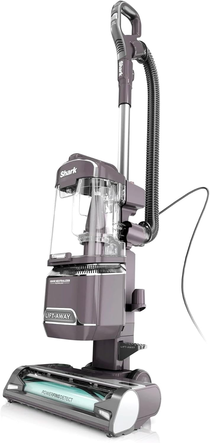 Restored Shark QU491QPR Detect Lift-Away Upright Vacuum with PowerFins Detect Corded Self-Cleaning Brushroll, Anti-Allergen and Odor Neutralizer Technology-Purple (Refurbished)