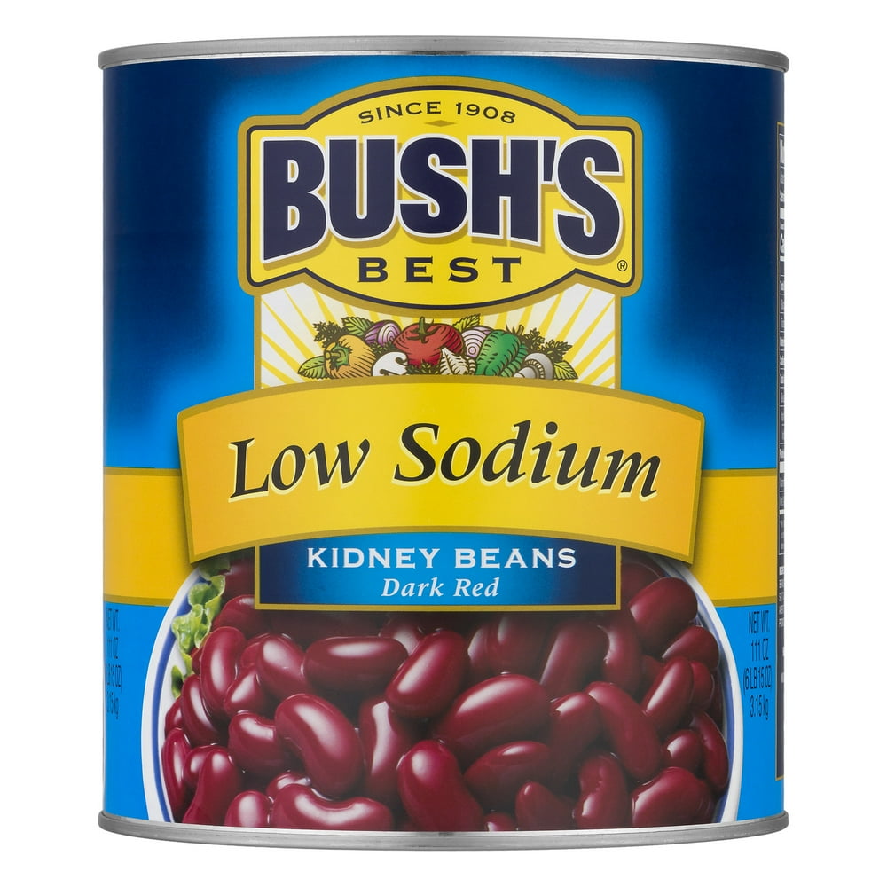 BUSH'S Low Sodium Dark Red Kidney Beans, Plant Based Protein, Canned