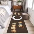 thumbnail image 4 of 2'x6' Rug Runners for Hallways Kitchen, Japanese Style Non Slip Entryway Beside Floor Carpet Runner, Dark Brown Rustic Owl Birds Tree Branches Laundry Room Bedroom Throw Rugs Mat for Family Pet, 4 of 8