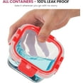 thumbnail image 4 of 24 Piece Glass Storage Containers with Lids - Airtight, Leak Proof, Dishwasher Safe, Glass Tupper Ware Sets with Lids, Food Storage Containers, Meal Prep Containers, Gray, 4 of 7