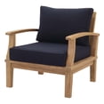 thumbnail image 4 of Modern Contemporary Urban Design Outdoor Patio Balcony Garden Furniture Lounge Chair Set, Wood, Navy Blue Natural, 4 of 6