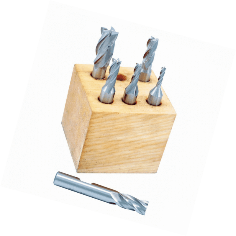 3//8 Shank 6 Piece HHIP 8000-0002 4 Flute High Speed Steel End Mill Set