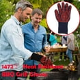 thumbnail image 6 of Heat-Resistant BBQ Grill Glove Non-slip Silicone Dotted One Glove for Baking Cooking Welding Either Hand Football Gloves Men Blue One Size, 6 of 6