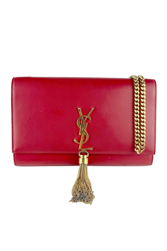 Pre-Owned Saint Laurent Women's Shoulder Bag in Leather and Metal, Red Gold, Z8197 (Good)