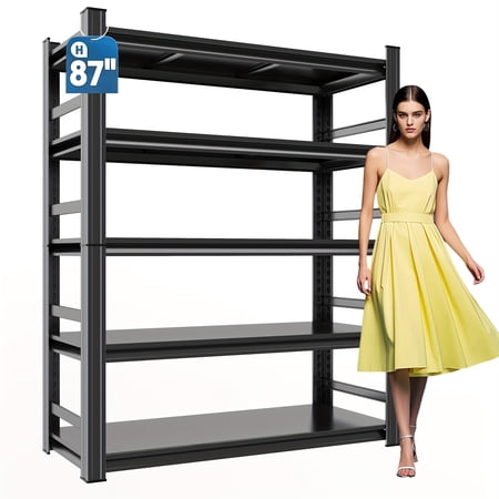 Heavy Duty 3000LBS Capacity Adjustable Garage Storage Shelving Unit, Carbon Steel Boltless Rack, Painted Utility Shelves for Warehouse, Garage, Basement, Home & Commercial Use