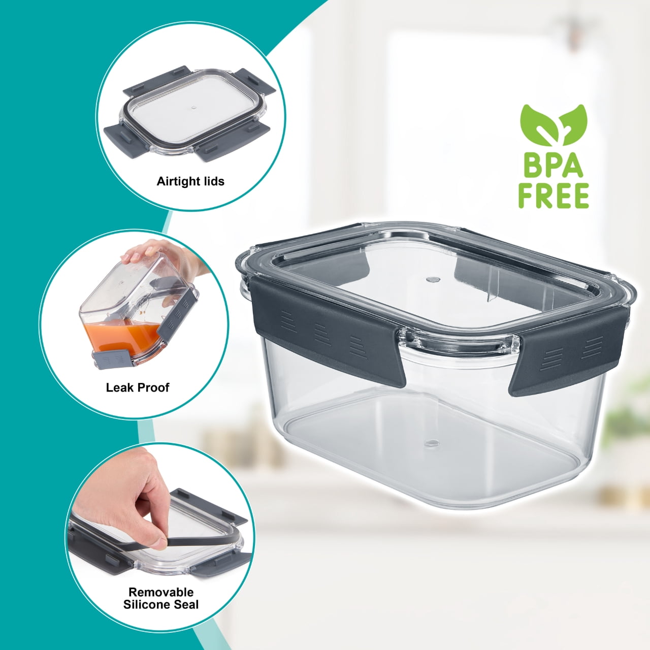 Sorbus Airtight Food Storage Containers with Lids - BPA Free, Leak Proof for Store Leftovers, Meal Prep - 16 Piece