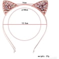 thumbnail image 2 of Cat Ears Headband Crystal Rhinestone Cat Hair Band Hair Accessories (Rose Gold), 2 of 5