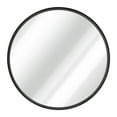 thumbnail image 2 of BizChair Black Round Wall Mirror - 27.5 Inch Large Round Mirror, Rustic Accent Mirror for Bathroom, Entry, Dining Room, & Living Room. Metal Wall Mirror, 2 of 11