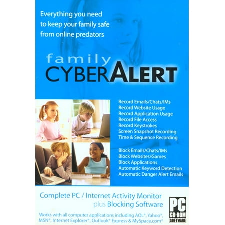 Family Cyber Alert for Windows PC- XSDP -72600 - Family Cyber Alert is a complete PC/Internet activity monitor. It records everything your children do online -- including email, chat and IM,