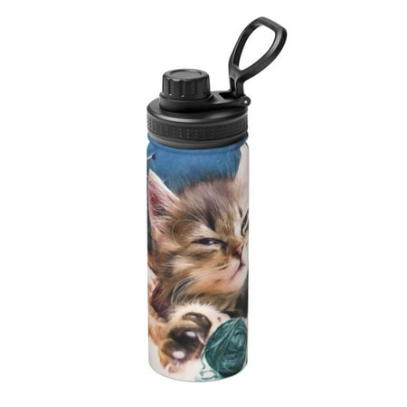 

Ocsxa Playful Cat Print 18oz Stainless Steel Water Bottle Unisex Water Bottle Insulated Sports Water Cup Flask for Cold Water Drinks/Sports/Travel/Car/School