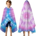 thumbnail image 3 of Colorful Tie Dye Mandala Pattern Hooded Bath Towel，60"x35" for Ages 3 To 12 Kids, Quick Dry Lightweight Soft Microfiber Hood Beach Towel Cover Up for Kids, 3 of 7