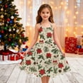 thumbnail image 5 of Abcomgle Christmas Dresses for Girls 10-12 Size6 Floral Print Christmas Cami Dresses for Girls Cute Spaghetti Straps A-Line Dress Outfits Sleeveless Swing Dresses for Girls, 5 of 5