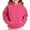 Hot Pink, variant on Girls Oversized Hoodies Sweatshirts Casual Loose Long Sleeve Fleece Pullover Tops Drop Shoulder Fall Sweatshirt Hooded with Pocket for Kids 4-14Y