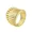 Gold, variant on Women Stainless Steel Simple Creative Hip Hop 19mm Cut Out Piano Keys Musical Ring European and American Style Gold Size 9