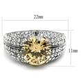 thumbnail image 2 of Luxe Jewelry Designs Women's Stainless Steel Engagement Ring with Champagne Cubic Zirconia - Size 9, 2 of 4