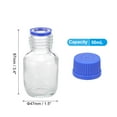 thumbnail image 2 of Uxcell Round Media Storage Bottles, 50ml Thickened Glass Graduated Round Bottles with GL45 Blue Screw Cap for Lab Water Reagent Liquids, Clear, 2 of 7