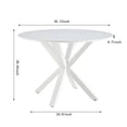 thumbnail image 3 of Tcbosik Dining Table, Kitchen Table with Cross Legs for Small Space, Living Room, White, 3 of 7