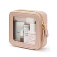 thumbnail image 1 of Bolsa de maquillaje Popvibe Small de piel rosa transparente para mujeres y niñas, 1 of 8