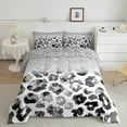 thumbnail image 2 of Feelyou Fashion Leopard Print Bedding Comforter Set for Women, White Grey Wartercolor Twin Comforter Sets, Sequin Print Bedding Set, Lightweight Room Decor, 2-Piece, 2 of 8
