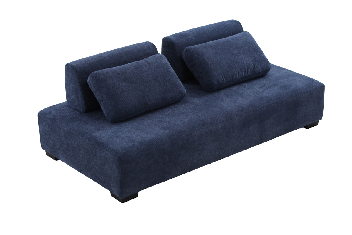 N&V Single Seated Foam Sofa, Armless Floor Sofa, One Piece High Density  Foam, Removable and Machine Washable Cover, Champagne