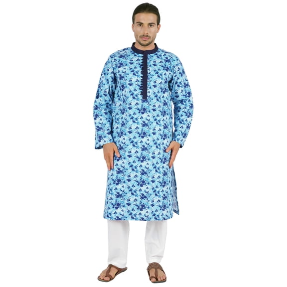 Atasi Long Sleeves Kurtas For Menâ€™s Mandarin Collar Neck Wear Traditional Wear